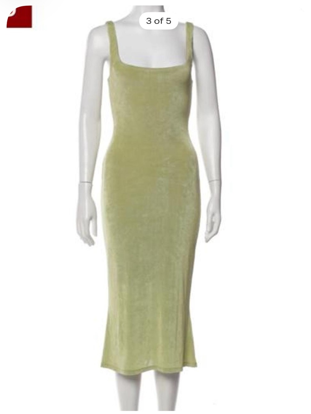Mirror Palais square Midi Dress in Pistachio
